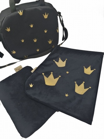 kocyk dla dziecka velvetowy korony crown queen baby