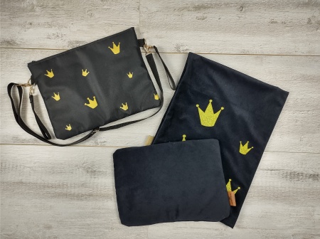 koc ozdobiony koronami crown miedziany różowe złoto