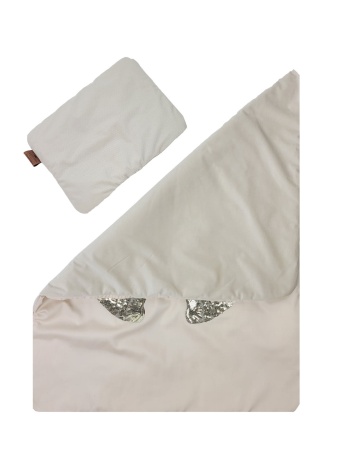 koc dla dziecka beżowy srebrny złoty skrzydła queen baby