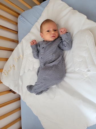 szary rożek dla niemowlaka skrzydła queen baby