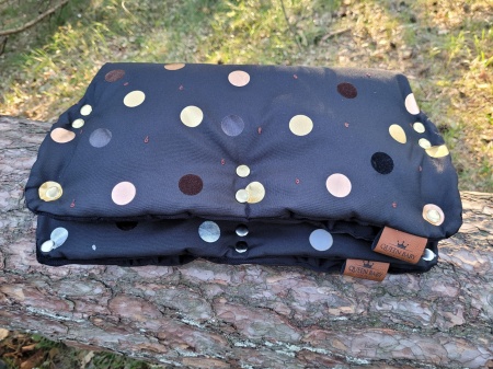 mufka do wózka w kropki złota miedziana różowe złoto rose gold queen baby