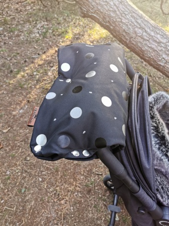 mufka do wózka w kropki złota miedziana różowe złoto rose gold queen baby