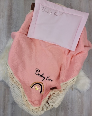 poduszka płaska dla noworodka dla dziewczynki baby girl bawełniana queen baby