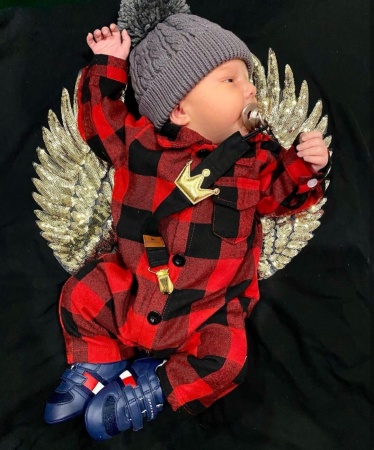 pościel czarna dla dziecka skrzydła queen baby