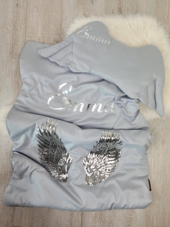 szara  pościel do łóżeczka niemowlaka queen baby