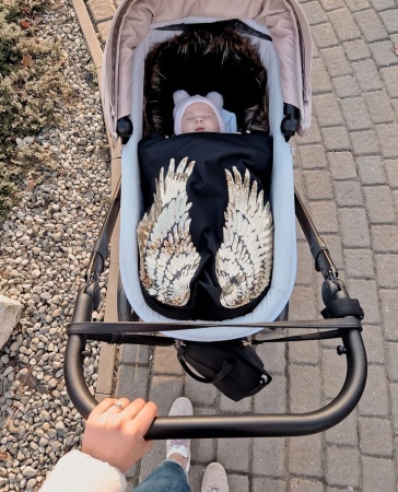 śpiworek do gondoli ciepły na zimę do wózka cherubs skrzydła