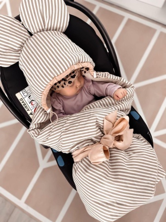 otulacz do fotelika kocyk do fotelika z uszami queen baby miś teddy bear kocyk na zimę wiosne