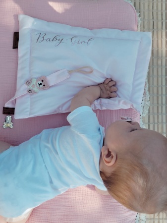 poduszka płaska dla noworodka dla dziewczynki baby girl bawełniana queen baby