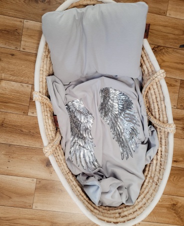 szary koc do wózka queen baby