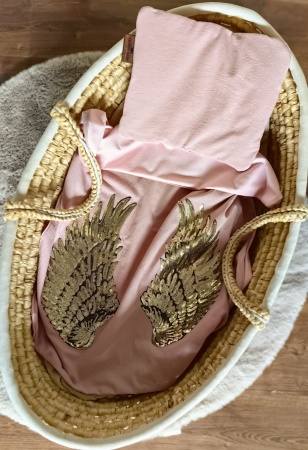 różowy koc do wózka różowy koc dla dziecka ze skrzydłami