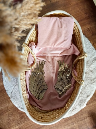 różowy koc do wózka różowy koc dla dziecka ze skrzydłami