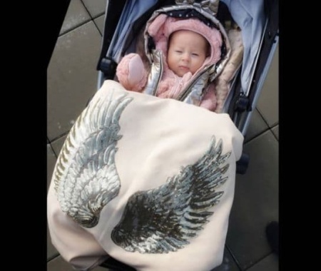 koc bezowy do wózka gondoli skrzydła queen baby