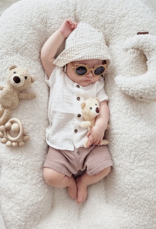 kokon dla dziecka muślinowy beżowy kokon barankowy queen baby