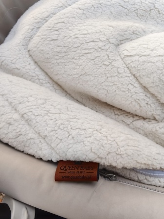 śpiworek do wózka zimowy teddy  baranek Bouclé