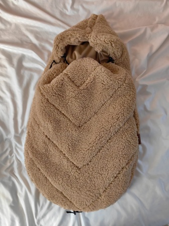 Iśpiworek do wózka zimowy teddy  baranek Bouclé beżowy
