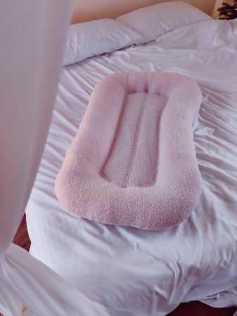 kokon różowy baranek różowa bawełna