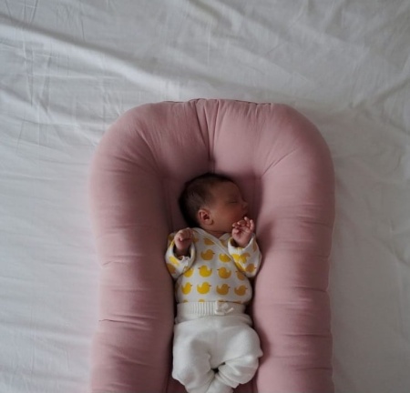 kokon różowy baranek różowa bawełna