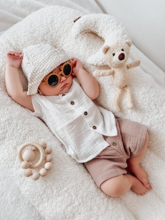 kokon dla dziecka muślinowy beżowy kokon barankowy queen baby