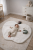mata beżowa na podłogę dla dziecka w kształcie jabłka mata baby gym mata dla dziecka baranek