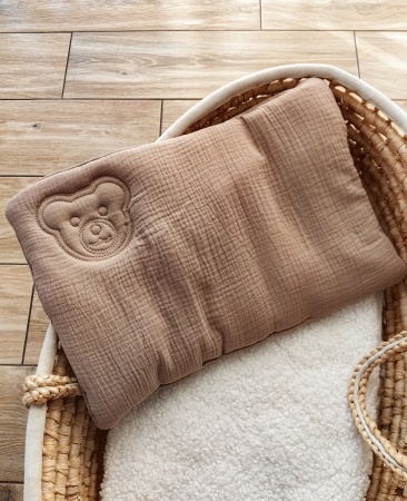 pościel z imieniem dziecka personalizowana z misiem muślinowa