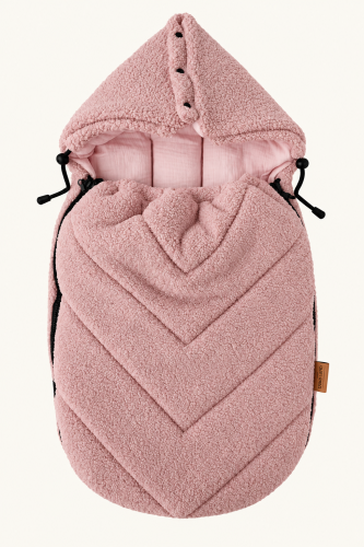 Przejdź do produktu śpiworek do wózka beżowy otulacz do fotelika zimowy jesienny śpiworek do gondoli teddy  baranek Bouclé  beżowy 